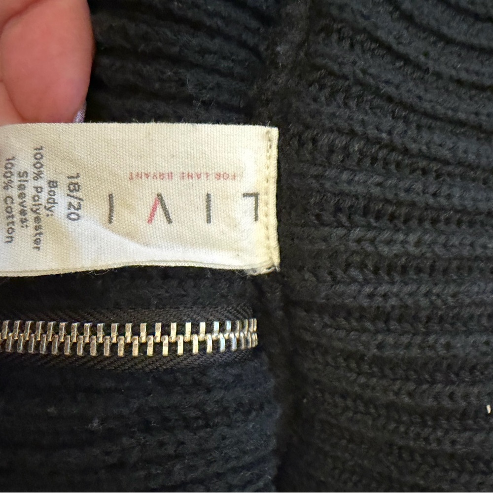 Livi Active Black Sweater with Zipper Accent